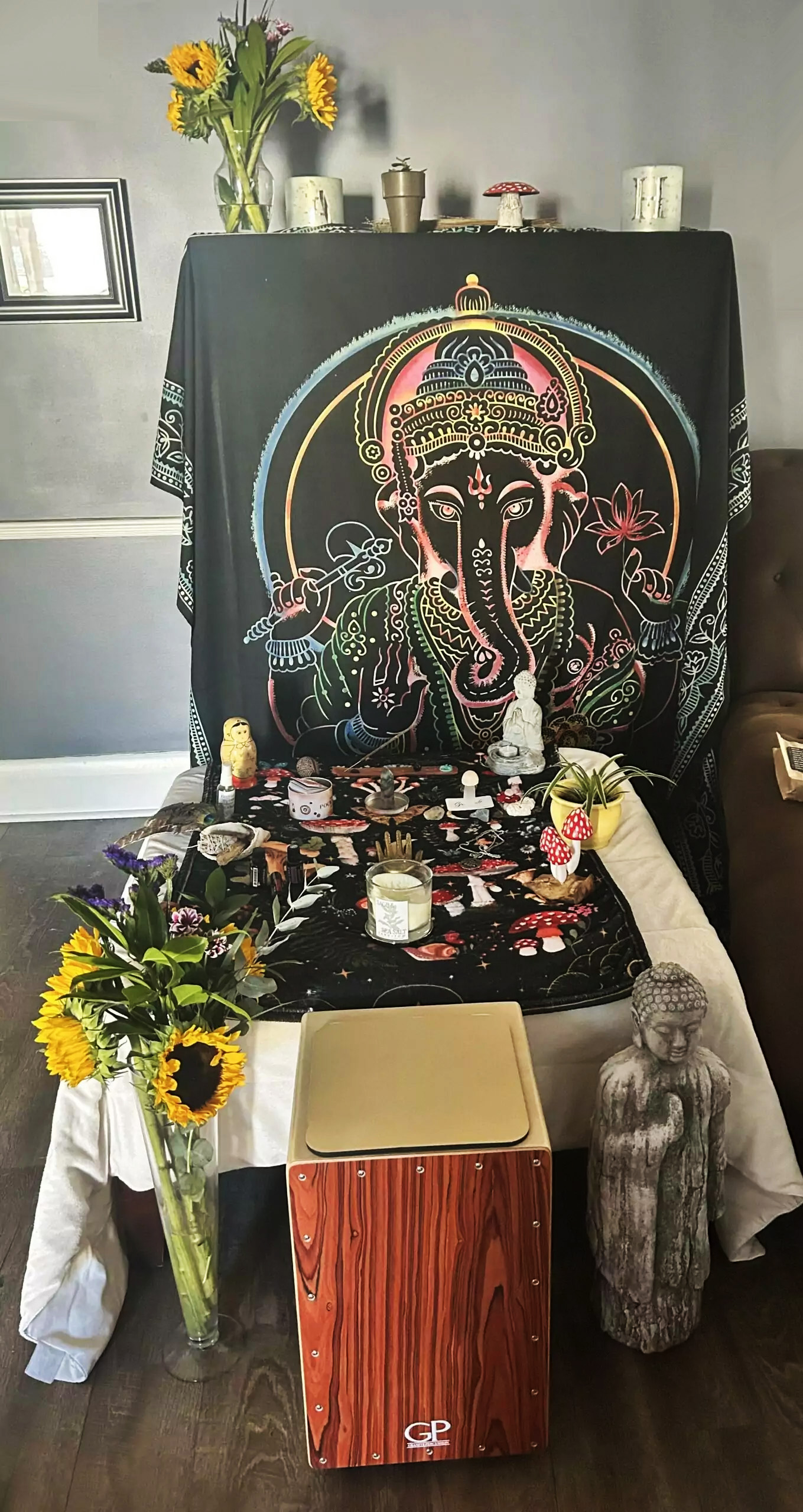 Altar for psilocybin ceremony